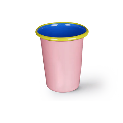 TUMBLER - soft pink and electric blue with chartreuse rim （250ml）