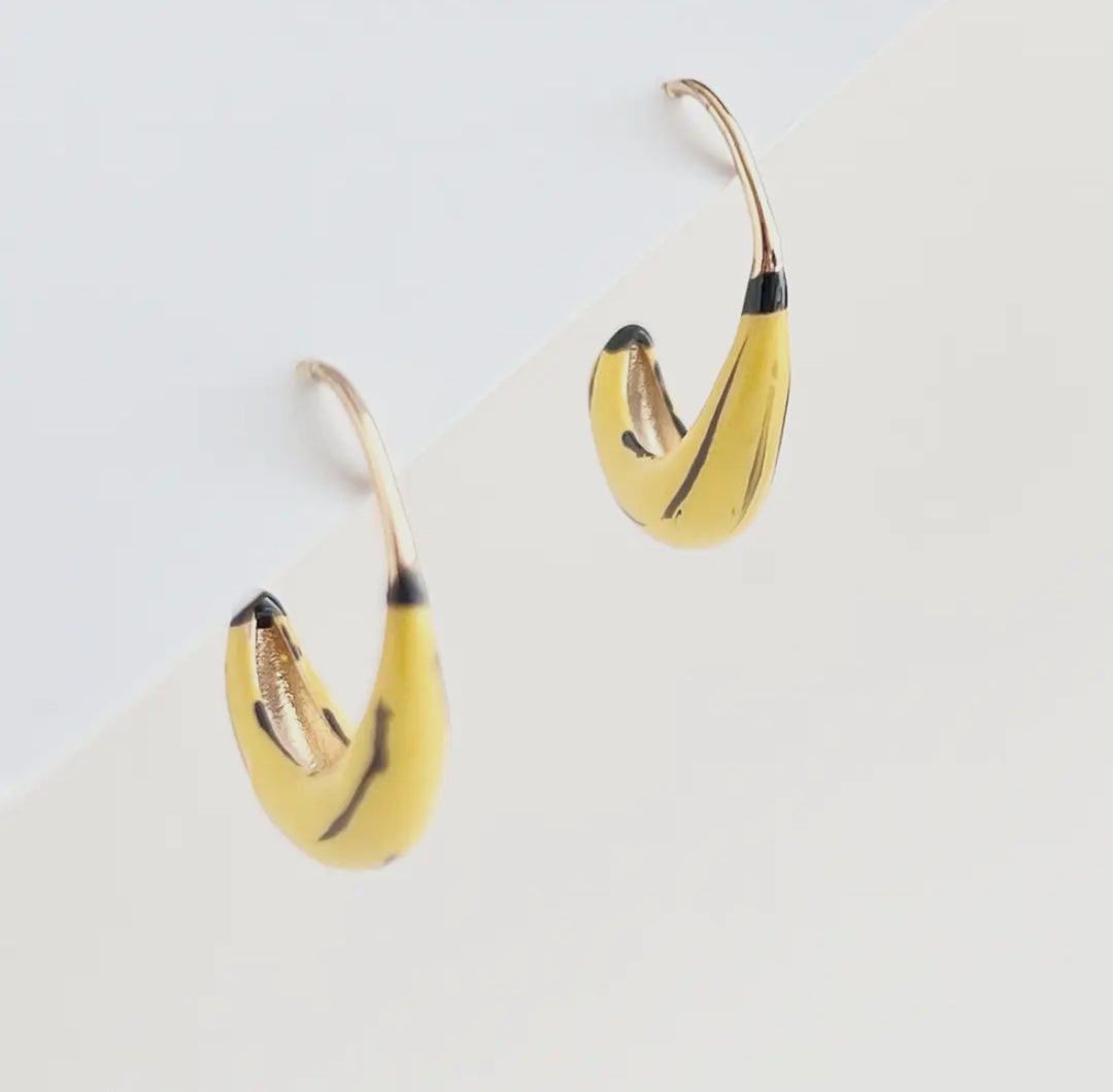 Baby Banana Hoop Earrings