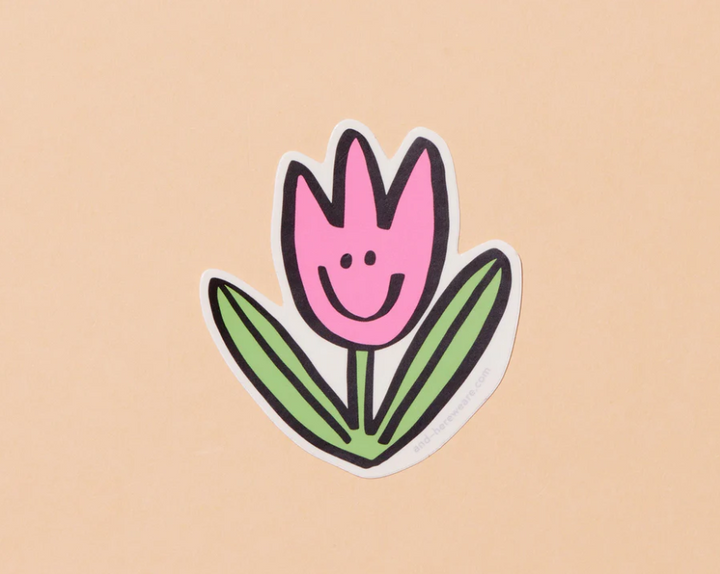 And Here We Are-Happy Tulip Sticker